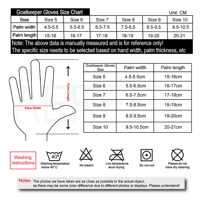 Γάντια τερματοφύλακα ποδοσφαίρου για παιδιά και ενήλικες Πυκνωμένα γάντια τερματοφύλακα ποδοσφαίρου Για 4 προστατευτικά δάχτυλα δεν αποσπώνται μέγεθος 5-10