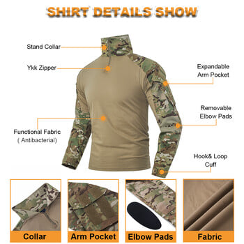 Πουκάμισο SINAIRSOFT G3 κυνηγετικά ρούχα Paintball Combat Gen3 Shirt Airsoft Tactical Multi-Camo T-Shirt