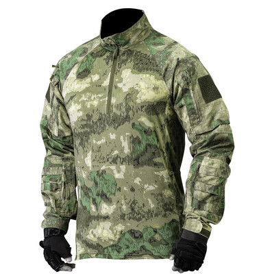 1/4 Zipper Outdoor Uniform Combat Tops Tactical Shirts Long Sleeve Paintball Airsoft Hunting Shirts Men Clothing Wear-resisting