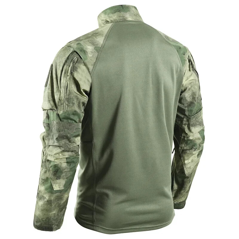 1/4 fermoar uniformă în aer liber Topuri de luptă Cămăși tactice cu mânecă lungă Paintball Airsoft Cămăși de vânătoare Îmbrăcăminte pentru bărbați rezistentă la uzură