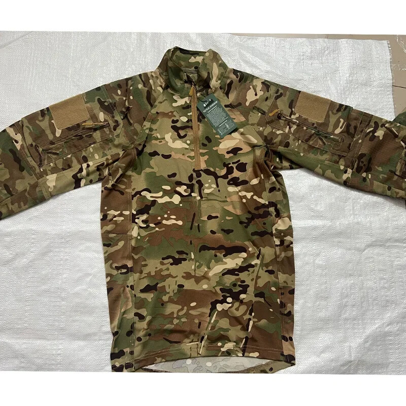 1/4 fermoar uniformă în aer liber Topuri de luptă Cămăși tactice cu mânecă lungă Paintball Airsoft Cămăși de vânătoare Îmbrăcăminte pentru bărbați rezistentă la uzură