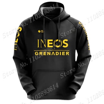 Μαύρο Ineos Grenadier 2023 Team Hoodie Ανδρικό μπλουζάκι casual Φθινοπωρινό χειμωνιάτικο φούτερ με κουκούλα Ποδηλασία Ρούχα με κουκούλα Streetwear Αθλητικά ρούχα