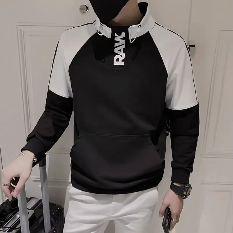 Moderna sportska košulja s džepnim slovima i otisnutim ovratnikom za mušku široku ležernu sportsku košulju u korejskom stilu za jesen 2024.