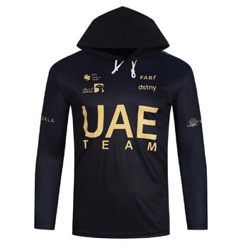 Ανδρικά γυναικεία κουκούλα μόδας 2024 UAE TEAM Quick Dry Gold Hoodies Άνοιξη casual μαύρο φούτερ Αθλητικά ρούχα