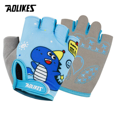 AOLIKES Παιδικά Γάντια Ποδηλασίας Half Finger Skate Παιδί για ποδήλατο βουνού Γάντια για ποδήλατα βουνού Αθλητικά γάντια για αγόρια και κορίτσια Παιδιά