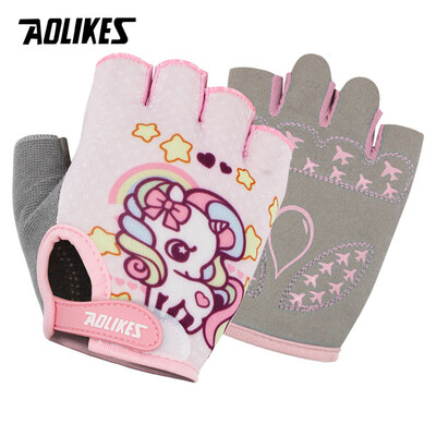 AOLIKES Παιδικά Γάντια Ποδηλασίας Half Finger Skate Παιδί για ποδήλατο βουνού Γάντια για ποδήλατα βουνού Αθλητικά γάντια για αγόρια και κορίτσια Παιδιά