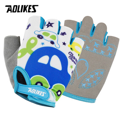 AOLIKES Παιδικά Γάντια Ποδηλασίας Half Finger Skate Παιδί για ποδήλατο βουνού Γάντια για ποδήλατα βουνού Αθλητικά γάντια για αγόρια και κορίτσια Παιδιά