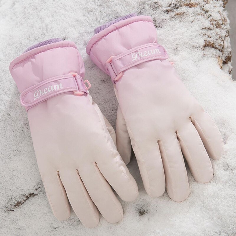 Ženske skijaške rukavice, 1 par, popularne, super meke, deblje rukavice s punim prstima, svijetle boje, za vani