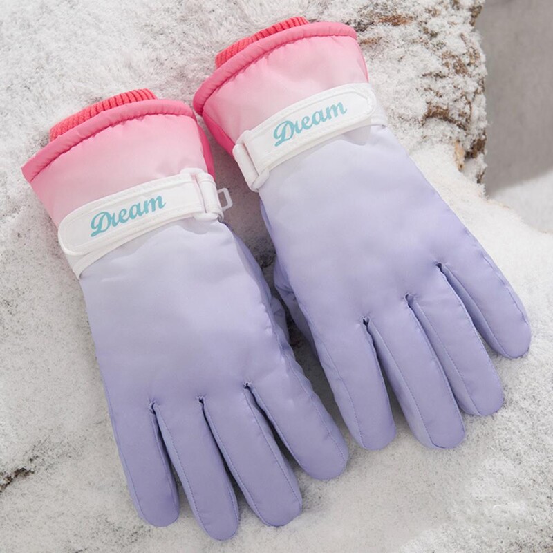 Ženske skijaške rukavice, 1 par, popularne, super meke, deblje rukavice s punim prstima, svijetle boje, za vani