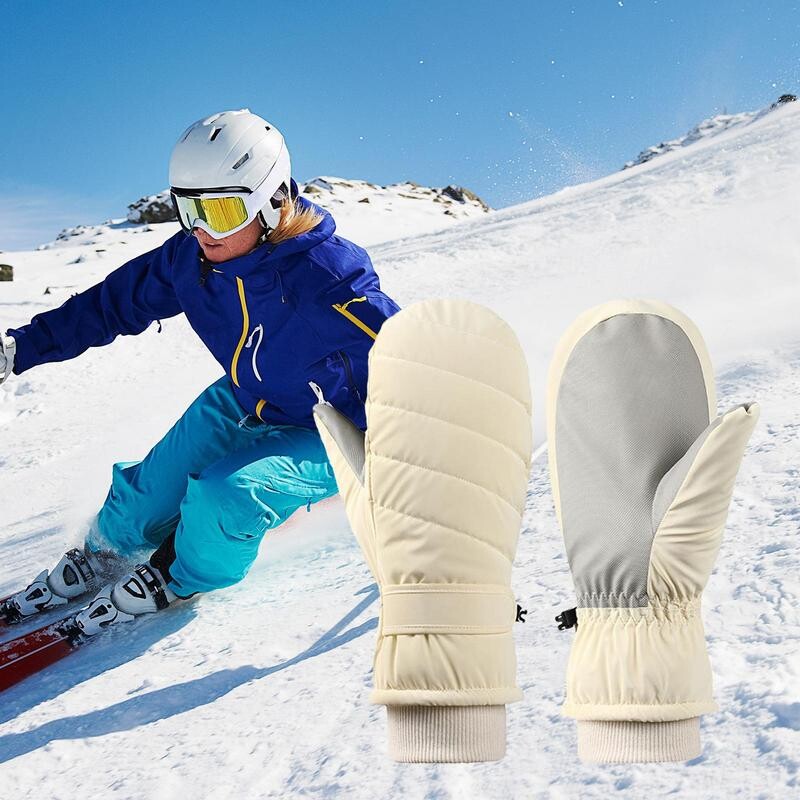 1 par zimskih ženskih toplih rukavica Termalne tople skijaške rukavice Mekane udobne zaštitne navlake za ruke za skijaške sportove na otvorenom
