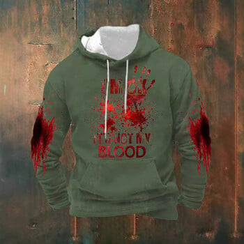 It Not My Blood Sweater κοστούμια Το πρόβλημα λύθηκε Τρισδιάστατη εκτύπωση γραμμάτων Γυναικεία Αστεία Halloween Cosplay Blood Clothes Hoodie