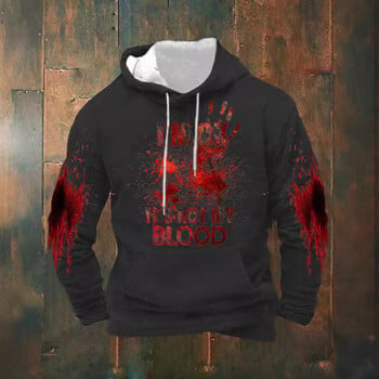 It Not My Blood Sweater κοστούμια Το πρόβλημα λύθηκε Τρισδιάστατη εκτύπωση γραμμάτων Γυναικεία Αστεία Halloween Cosplay Blood Clothes Hoodie