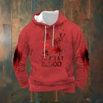 It Not My Blood Sweater κοστούμια Το πρόβλημα λύθηκε Τρισδιάστατη εκτύπωση γραμμάτων Γυναικεία Αστεία Halloween Cosplay Blood Clothes Hoodie