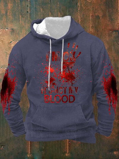 It Not My Blood Pulover Costume Probleme Rezolvate 3D Letter Printing Femei Amuzant Halloween Cosplay Blood Clothes Hanorac