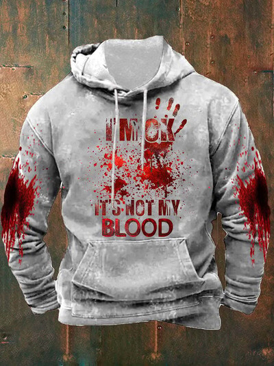 It Not My Blood Pulover Costume Probleme Rezolvate 3D Letter Printing Femei Amuzant Halloween Cosplay Blood Clothes Hanorac