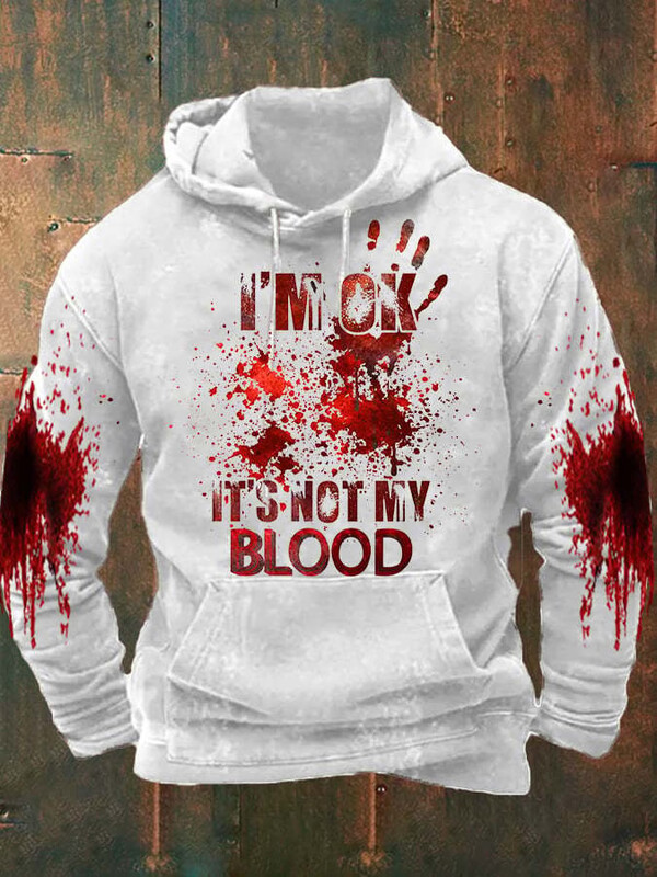 It Not My Blood Pulover Costume Probleme Rezolvate 3D Letter Printing Femei Amuzant Halloween Cosplay Blood Clothes Hanorac