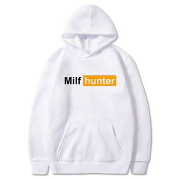 Мъжки пуловери с качулка Milf Hunter Print Fleece Ежедневни суичъри Спортно облекло Дамски хип-хоп Streetwear Тренировка Пуловери за упражнения