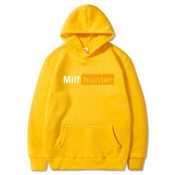 Мъжки пуловери с качулка Milf Hunter Print Fleece Ежедневни суичъри Спортно облекло Дамски хип-хоп Streetwear Тренировка Пуловери за упражнения