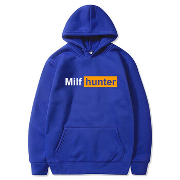 Мъжки пуловери с качулка Milf Hunter Print Fleece Ежедневни суичъри Спортно облекло Дамски хип-хоп Streetwear Тренировка Пуловери за упражнения