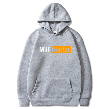 Мъжки пуловери с качулка Milf Hunter Print Fleece Ежедневни суичъри Спортно облекло Дамски хип-хоп Streetwear Тренировка Пуловери за упражнения