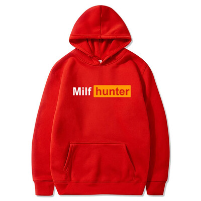 Muški puloveri s kapuljačom Milf Hunter Print Fleece Ležerne majice Sportska odjeća Ženska hip hop ulična odjeća Džemperi za vježbanje