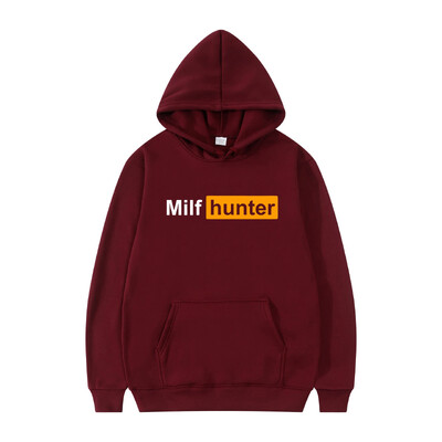 Muški puloveri s kapuljačom Milf Hunter Print Fleece Ležerne majice Sportska odjeća Ženska hip hop ulična odjeća Džemperi za vježbanje