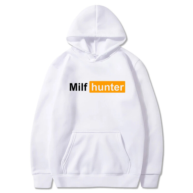 Muški puloveri s kapuljačom Milf Hunter Print Fleece Ležerne majice Sportska odjeća Ženska hip hop ulična odjeća Džemperi za vježbanje
