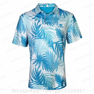 Καλοκαίρι 2023 Ανδρικά ρούχα γκολφ Floral casual print ρούχα πόλο κοντομάνικη μπλούζα Γήπεδο γκολφ Αθλητικά ρούχα Ποδόσφαιρο