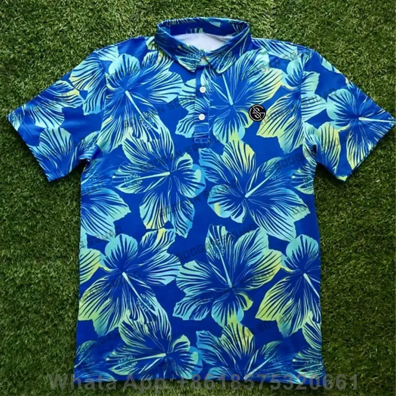 Vasaras ikdienas apdrukas T-krekli Golfa apģērbs Vīriešu ar īsām piedurknēm golfa polo krekli Modes Atloks Badmintons Futbols Sporta Apģērbs