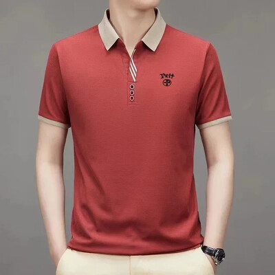 Мъжко POLO с къс ръкав Business Casual Pelf Fashion Polo Summer Popular T-shirt Golf Мъжко поло горнище