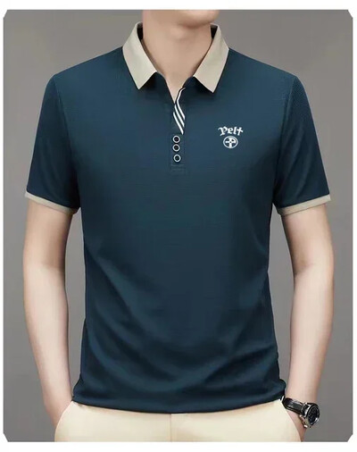 Мъжко POLO с къс ръкав Business Casual Pelf Fashion Polo Summer Popular T-shirt Golf Мъжко поло горнище