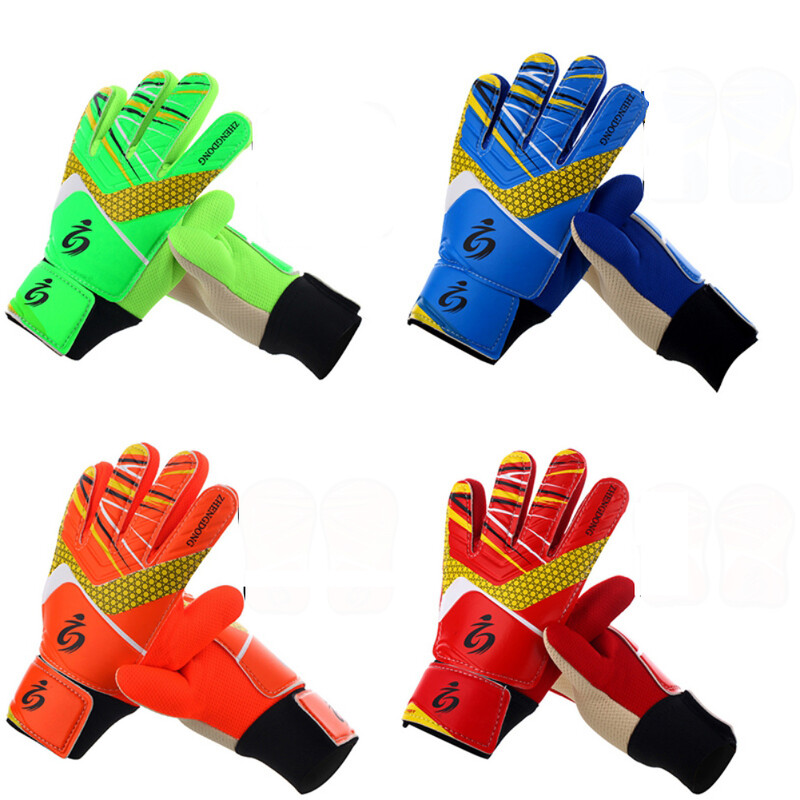 Детски футболни вратарски ръкавици Дишащи тренировъчни неплъзгащи се латексови ръкавици Защита на пръстите на вратата Удебелени ръкавици Професионална ръкавица
