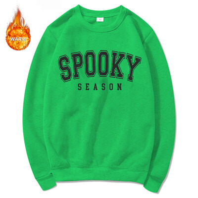 Halloweenske grafické mikiny s okrúhlym výstrihom pre mužov a ženy, jesenné teplé flísové podšívky, pulóvre, atletické ležérne voľné strihy