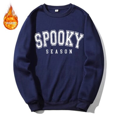 Halloweenske grafické mikiny s okrúhlym výstrihom pre mužov a ženy, jesenné teplé flísové podšívky, pulóvre, atletické ležérne voľné strihy