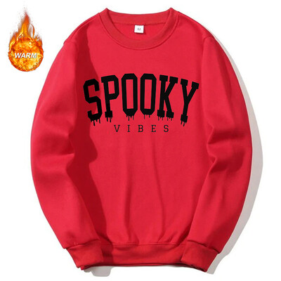 Halloweenske grafické mikiny s okrúhlym výstrihom pre mužov a ženy, jesenné teplé flísové podšívky, pulóvre, atletické ležérne voľné strihy
