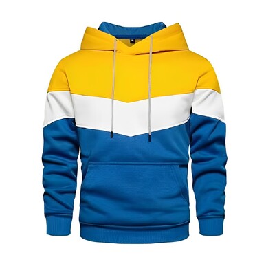 Muška majica s kapuljačom od patchworka, ležerna slobodna vunena topla odjeća s kapuljačom, ulična odjeća za trčanje Sportska vanjska odjeća Puloveri