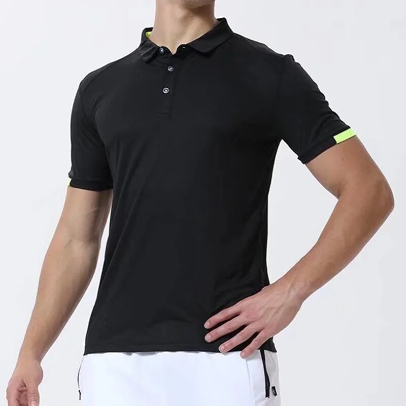 Бързосъхнеща поло с къси ръкави дишаща ежедневна мъжка и дамска поло джогинг спорт на открито фитнес поло горнище