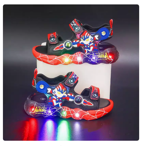 Poiste sandaalid ABC igatsevad 2024. aasta suvevalgustiga kingad Laste valgustusega trafosandaalid tuledega