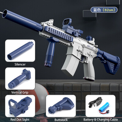 Pistol cu apă M416 Pistol electric Jucărie de tragere Complet automată Trage de vară Jucărie distractivă pe plajă în aer liber pentru copii, băieți, fete, adulți, cadou