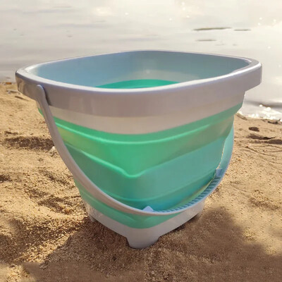 Set de jucării pentru plajă pentru copii, care se joacă în apă și nisip, lopată mare cu nisip, găleată de plajă, instrument de săpat nisip, jucărie pliabilă cu găleată