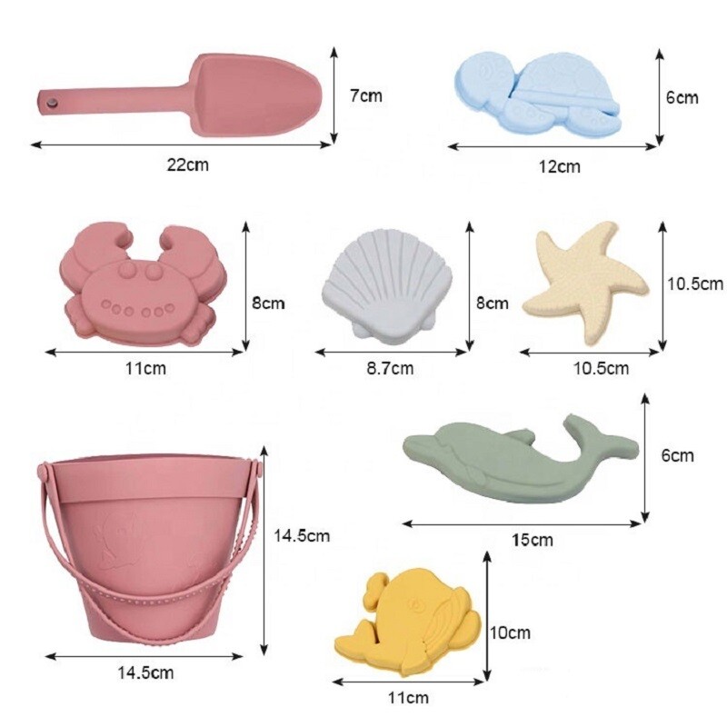 Dječja silikonska igračka za plažu Lopata Ocean za plažu na otvorenom roditelj-dijete Prijenosna kanta za plažu Izdržljivi alat za kopanje i skladištenje pijeska