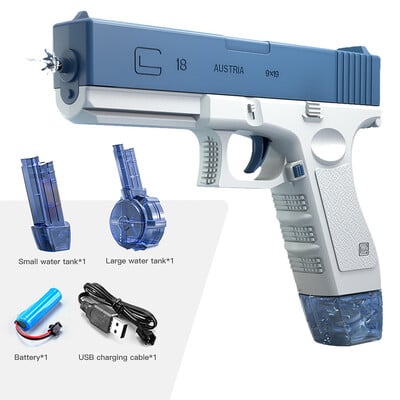 Nová vodná pištoľ, elektrická pištoľ Glock, streľba, plne automatická, letná pláž, vonkajšia zábavná hračka pre deti, chlapcov, dievčatá, dospelých, darček