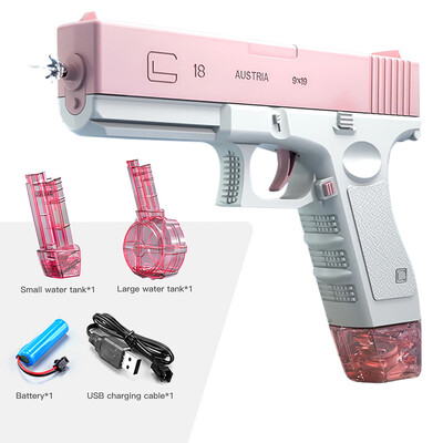 Nová vodná pištoľ, elektrická pištoľ Glock, streľba, plne automatická, letná pláž, vonkajšia zábavná hračka pre deti, chlapcov, dievčatá, dospelých, darček