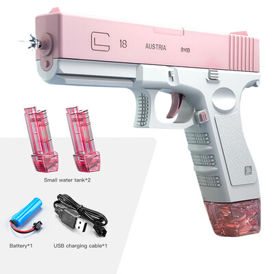 Nová vodná pištoľ, elektrická pištoľ Glock, streľba, plne automatická, letná pláž, vonkajšia zábavná hračka pre deti, chlapcov, dievčatá, dospelých, darček