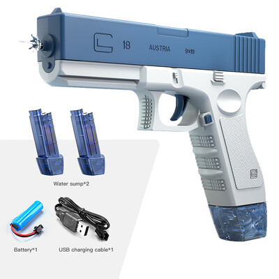 Nová vodná pištoľ, elektrická pištoľ Glock, streľba, plne automatická, letná pláž, vonkajšia zábavná hračka pre deti, chlapcov, dievčatá, dospelých, darček