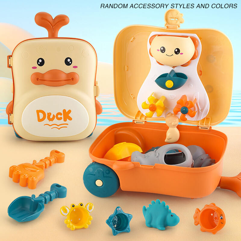 Igračke za plažu za malu djecu - Set igračaka za pijesak s kotačem za vodu, kantom za zalijevanje, lopaticom za pijesak u kutiji za dinosaure 