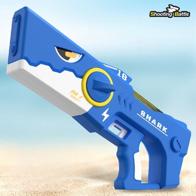 Električni pištolj za vodu, igračka za djecu, morski pas, automatska apsorpcija, pištolj za neprekidno prskanje, punjiva baterija, ljetna igra na otvorenom za djecu