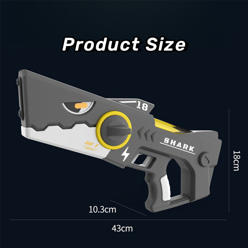 Električni pištolj za vodu, igračka za djecu, morski pas, automatska apsorpcija, pištolj za neprekidno prskanje, punjiva baterija, ljetna igra na otvorenom za djecu