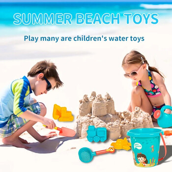 13/18PCS Summer Children Toys Beach Set Cartoon Bucket Shovel Silicone Sandbox Accessories Bag Summer Outdoor Sand Toys Water