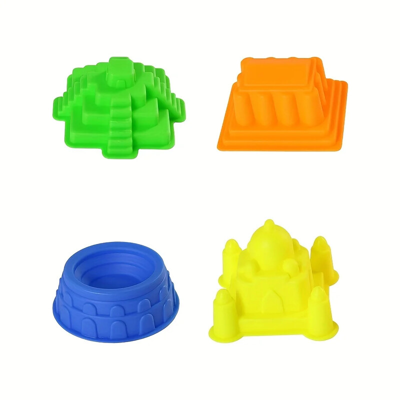 Jucării de plajă pentru copii 8 seturi de jucării de plajă, inclusiv găleți pentru nisip, greble, lopeți, 4 forme de nisip și sticle de apă - pentru copii